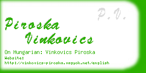 piroska vinkovics business card